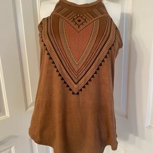 American Rag Brown Geometric Tank Top Sz Small